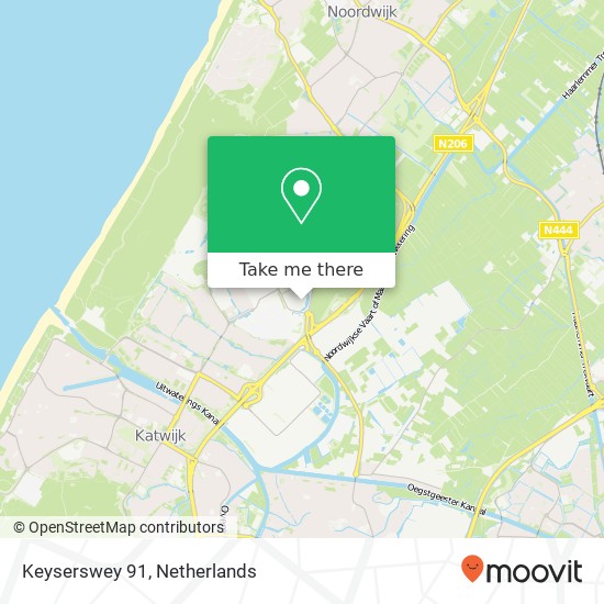 Keyserswey 91, 2201 CX Noordwijk kaart