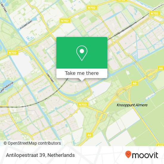 Antilopestraat 39, 1338 KP Almere-Buiten kaart