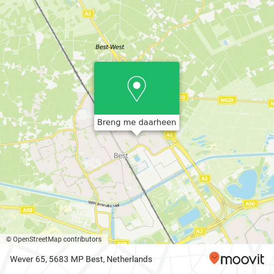 Wever 65, 5683 MP Best kaart