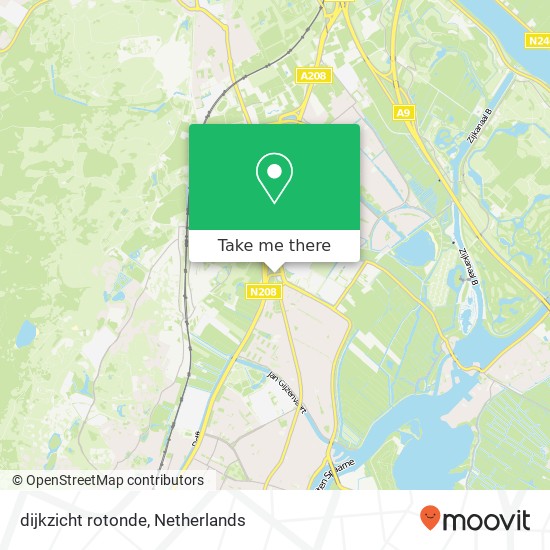 dijkzicht rotonde, 2071 EZ Santpoort-Noord kaart