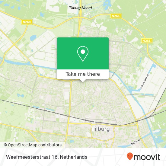 Weefmeesterstraat 16, 5046 TE Tilburg kaart