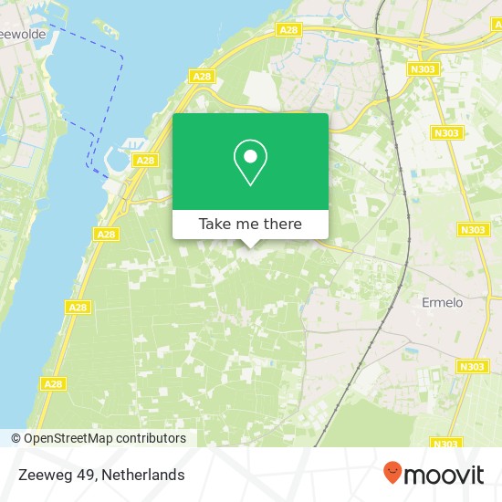 Zeeweg 49, 3853 LH Ermelo kaart