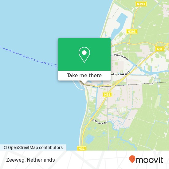 Zeeweg, 8861 XP Harlingen kaart