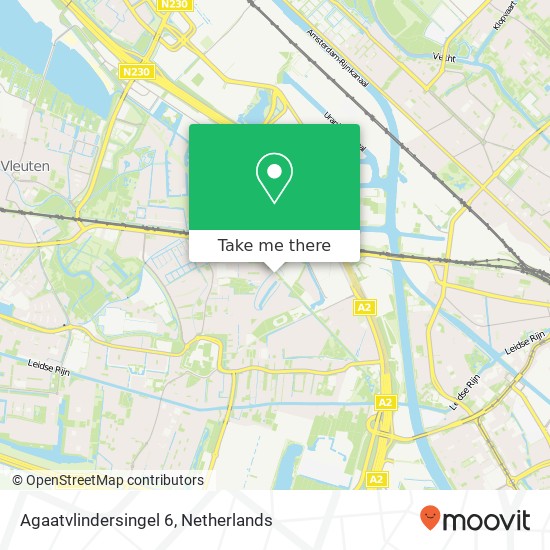 Agaatvlindersingel 6, 3544 ZA Utrecht kaart