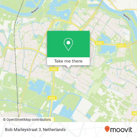 Bob Marleystraat 3, 6836 DH Arnhem kaart