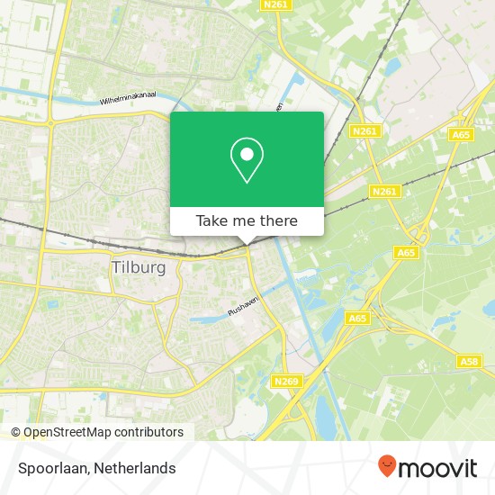 Spoorlaan, 5018 Tilburg kaart