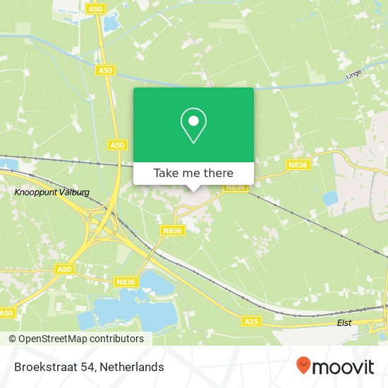Broekstraat 54, 6675 BH Valburg kaart