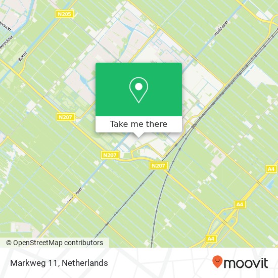 Markweg 11, 2153 PG Nieuw-Vennep kaart
