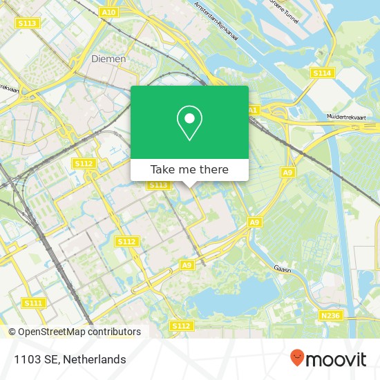 1103 SE, 1103 SE Amsterdam, Nederland kaart