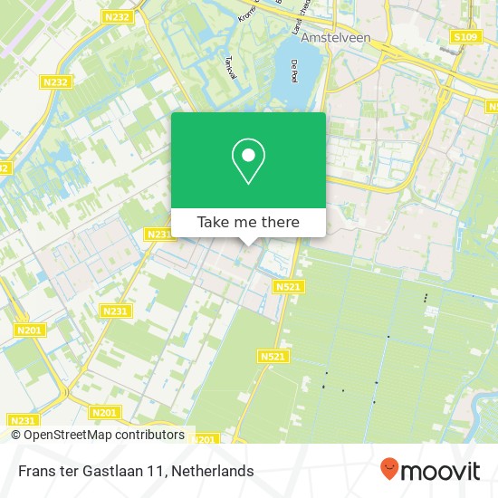 Frans ter Gastlaan 11, 1187 TM Amstelveen kaart