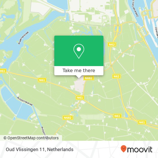 Oud Vlissingen 11, 4542 CA Hoek kaart