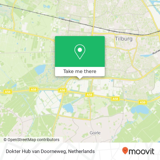 Dokter Hub van Doorneweg, 5026 Tilburg kaart