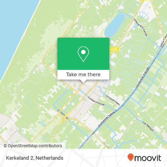Kerkeland 2, 2211 DB Noordwijkerhout kaart