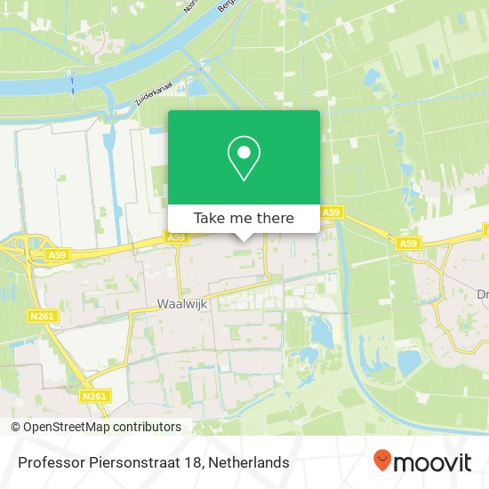 Professor Piersonstraat 18, 5142 EM Waalwijk kaart