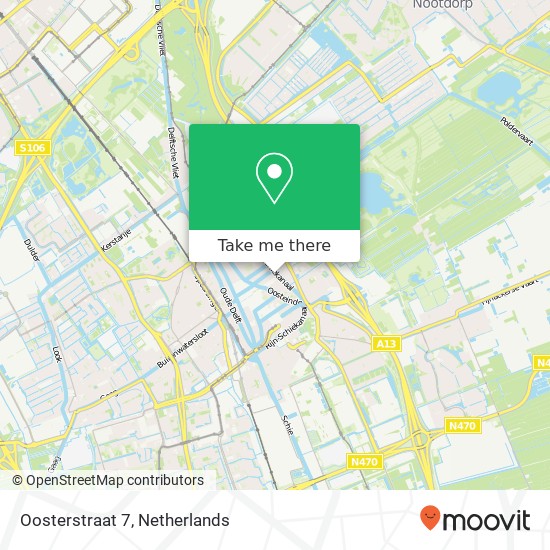 Oosterstraat 7, 2611 TT Delft kaart