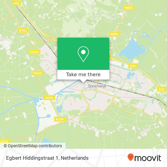 Egbert Hiddingstraat 1, 8331 KE Steenwijk kaart