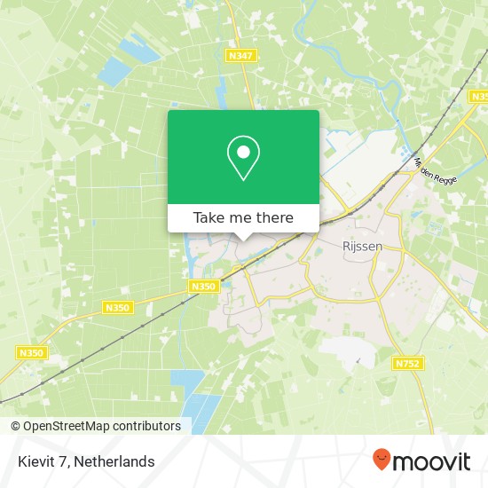 Kievit 7, 7462 ZK Rijssen kaart