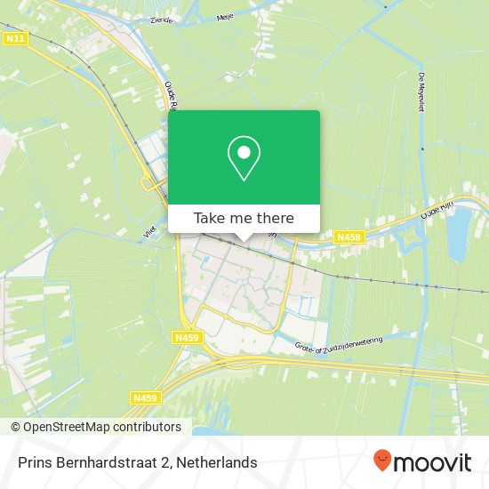 Prins Bernhardstraat 2, 2411 TL Bodegraven kaart