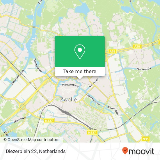 Diezerplein 22, 8021 CV Zwolle kaart