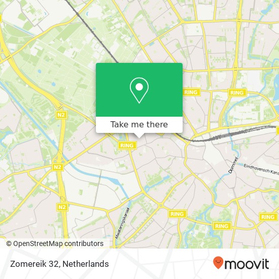 Zomereik 32, 5616 RZ Eindhoven kaart
