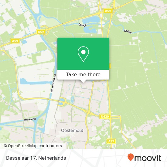 Desselaar 17, 4907 KR Oosterhout kaart