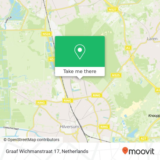 Graaf Wichmanstraat 17, 1222 BN Hilversum kaart