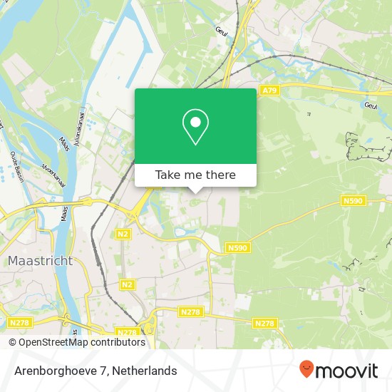 Arenborghoeve 7, 6225 DC Maastricht kaart