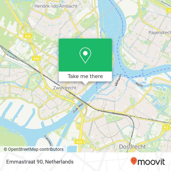 Emmastraat 90, 3331 XC Zwijndrecht kaart