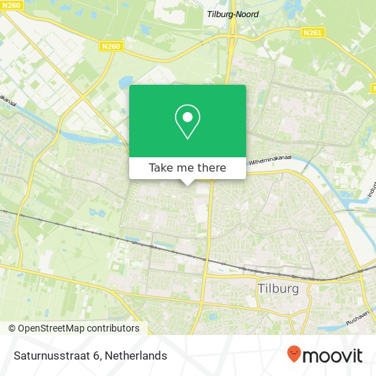 Saturnusstraat 6, 5042 AN Tilburg kaart