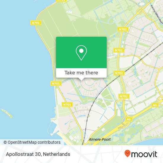 Apollostraat 30, 1363 TJ Almere-Stad kaart