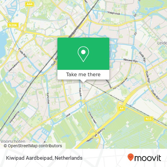 Kiwipad Aardbeipad, 2321 DN Leiden kaart