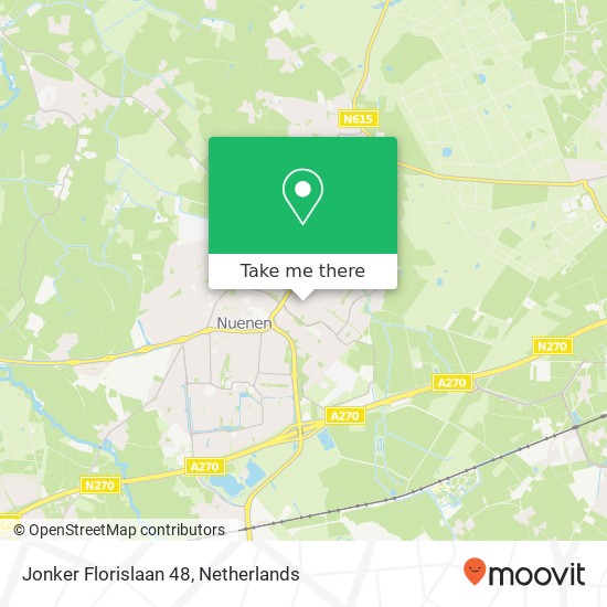 Jonker Florislaan 48, 5673 ML Nuenen kaart