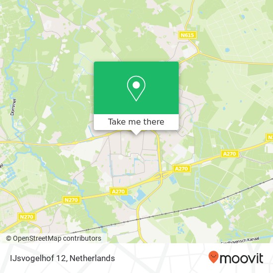 IJsvogelhof 12, 5672 GG Nuenen kaart