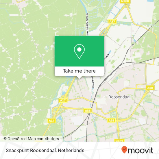 Snackpunt Roosendaal, Jan Vermeerlaan 78 kaart