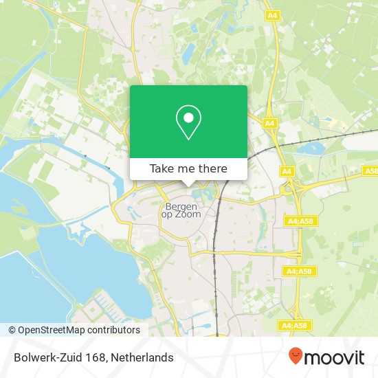 Bolwerk-Zuid 168, Bolwerk-Zuid 168, 4611 DX Bergen op Zoom, Nederland kaart