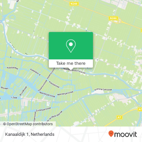 Kanaaldijk 1, 1458 PP Spijkerboor kaart