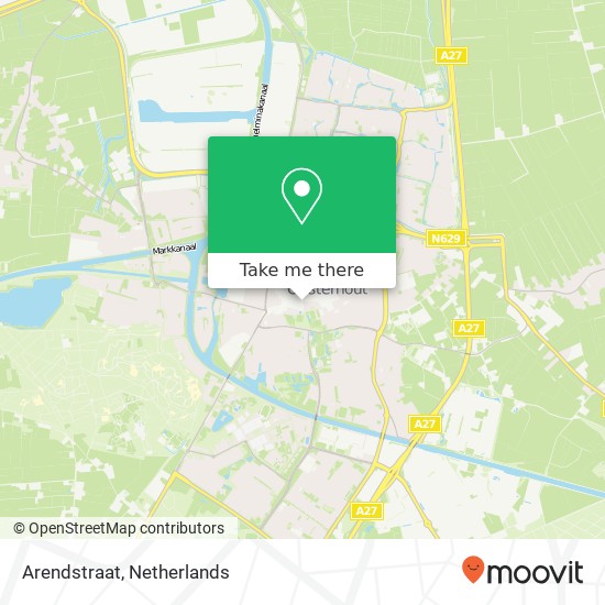 Arendstraat, 4901 JN Oosterhout kaart