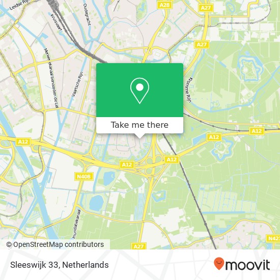 Sleeswijk 33, 3524 KC Utrecht kaart