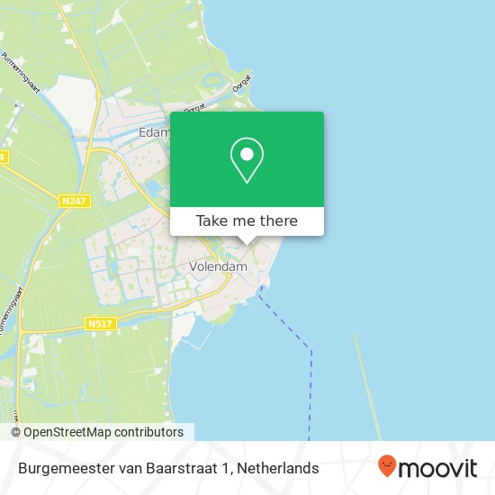 Burgemeester van Baarstraat 1, 1131 WR Volendam kaart