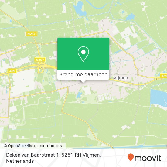 Deken van Baarstraat 1, 5251 RH Vlijmen kaart