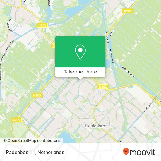 Padenbos 11, 2134 TA Hoofddorp kaart