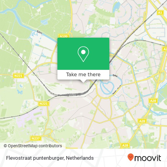 Flevostraat puntenburger, 3812 GP Amersfoort kaart