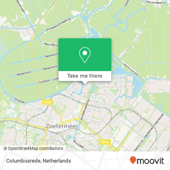 Columbusrede, Columbusrede, 2725 KM Zoetermeer, Nederland kaart