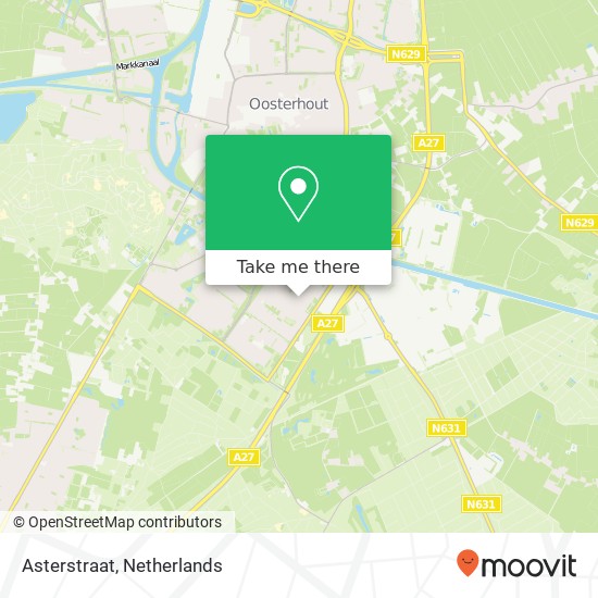 Asterstraat, Asterstraat, 4904 DG Oosterhout, Nederland kaart