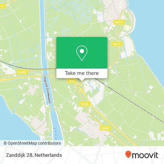 Zanddijk 28, Zanddijk 28, 4416 PR Kruiningen, Nederland kaart