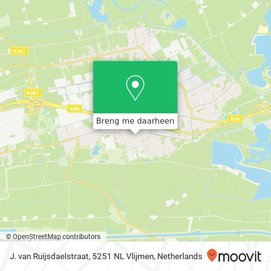 J. van Ruijsdaelstraat, 5251 NL Vlijmen kaart