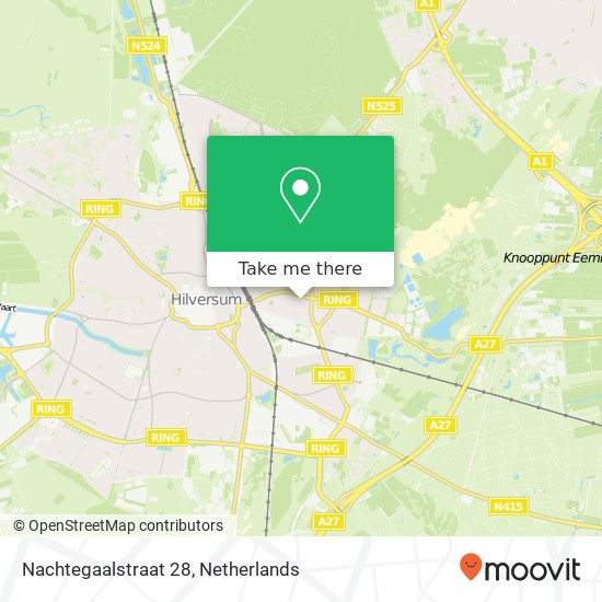 Nachtegaalstraat 28, 1221 KS Hilversum kaart