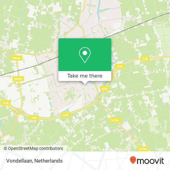 Vondellaan, Vondellaan, 4873 EL Etten-Leur, Nederland kaart