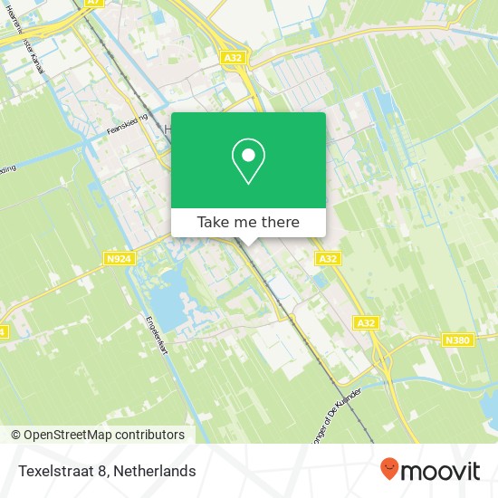Texelstraat 8, 8443 BM Heerenveen kaart