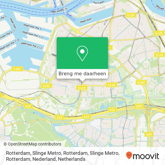 Rotterdam, Slinge Metro, Rotterdam, Slinge Metro, Rotterdam, Nederland kaart